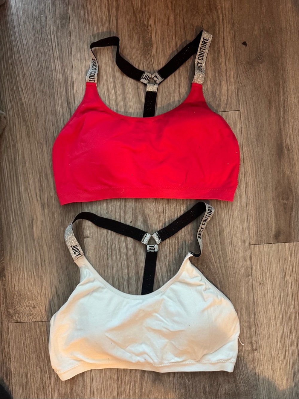 Juicy Couture Red & White Bralette Duo with Branded Straps